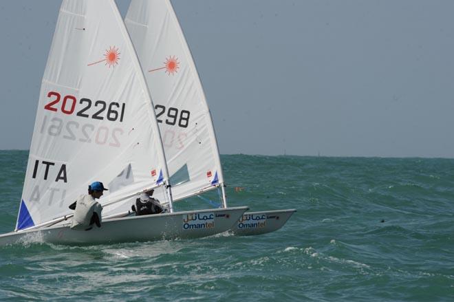 Italian Gianfranco Planchestainer retains lead on day 2 of the 2013 Laser Radial Youth World Championships ©  Munther Al Zadjali http://omanlaserworlds2013.com/